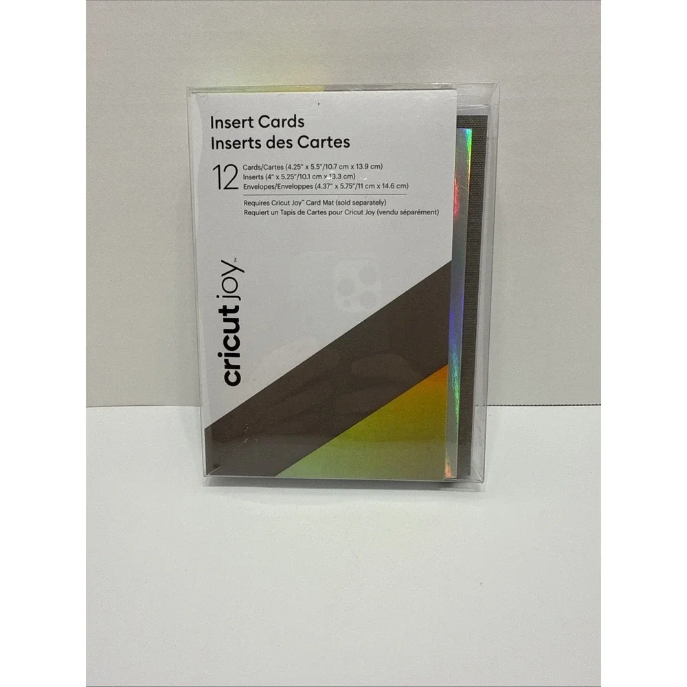 Cricut Joy Insert Cards Gray & Silver Holographic – 12 Pack w/Envelopes